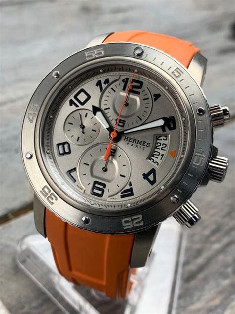 hermes horloge bi color clipper|hermes clipper chronograph.